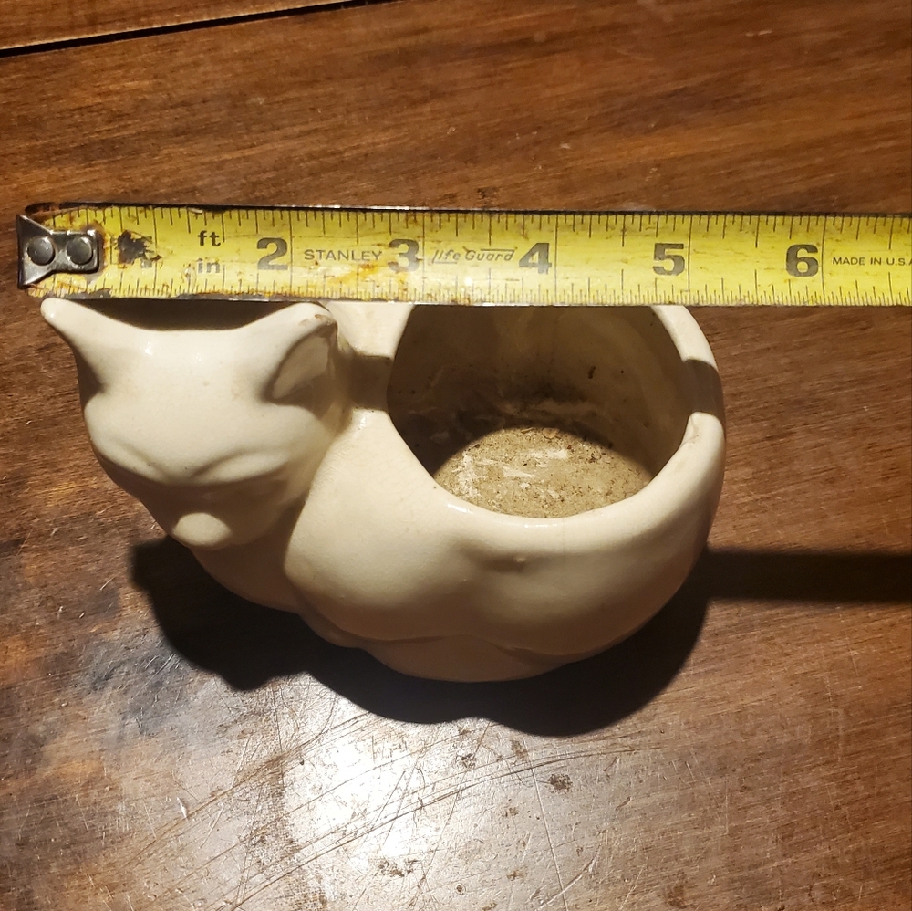 White Siamese cat kitty planter Decor Accessories Collectable Display